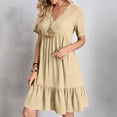 thumbnail image 2 of Yuyuzo Tenue de Robe Formelle pour Femmes Élégante à Manches Courtes Robe de Plage Robe Cocktail à Volants Soirée Bal Robe Courte, 2 of 7