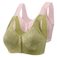 thumbnail image 1 of Posijego 2 Pack Womens Front Closure Bras Plus Size Wireless Bra Push up No Underwire Everyday Bra Multipack, 1 of 2