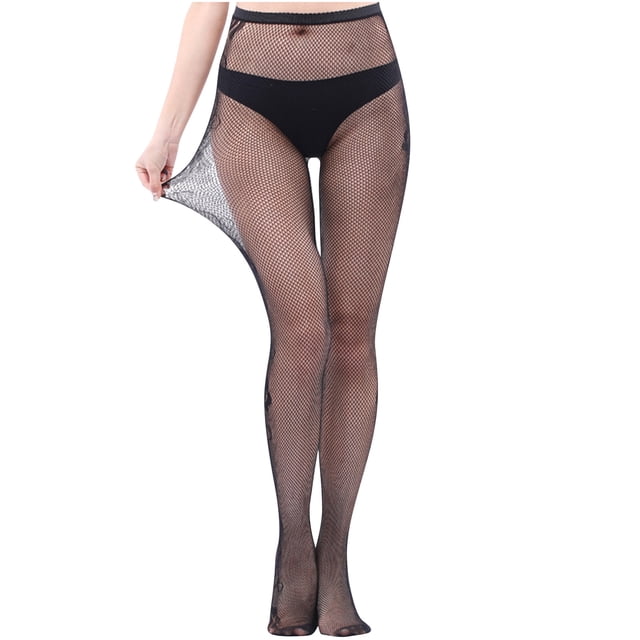 Penkiiy Bas Résille pour Femmes Pantalons pour Femmes Leggings Aguichant en Maille Transparente Grande Taille Bas Résille Résille Collants Noirs