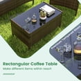 thumbnail image 4 of Gymax 4PCS Patio Rattan Conversation Furniture Set Outdoor w/ Grey Cushion, 4 of 9