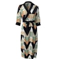 thumbnail image 5 of Pisexur Robe Maxi à Manches Longues pour Femmes, Style Bohème, en Mousseline Imprimée, Col à Revers, Longue Robe Ample, Robes de Printemps, 5 of 5
