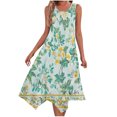 thumbnail image 2 of Ovzne Robes d'Été pour Femmes 2025 Robe Femme Mode Été Plage Imprimé Poches Débardeur Col Rond Sans Manches Débardeur Robes Vacances Robe Liquidation, 2 of 6
