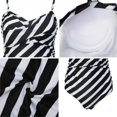 thumbnail image 4 of Maillot de Bain une Pièce pour Femmes Contrôle du Ventre Boyleg Froncé Rayé TG, 4 of 6