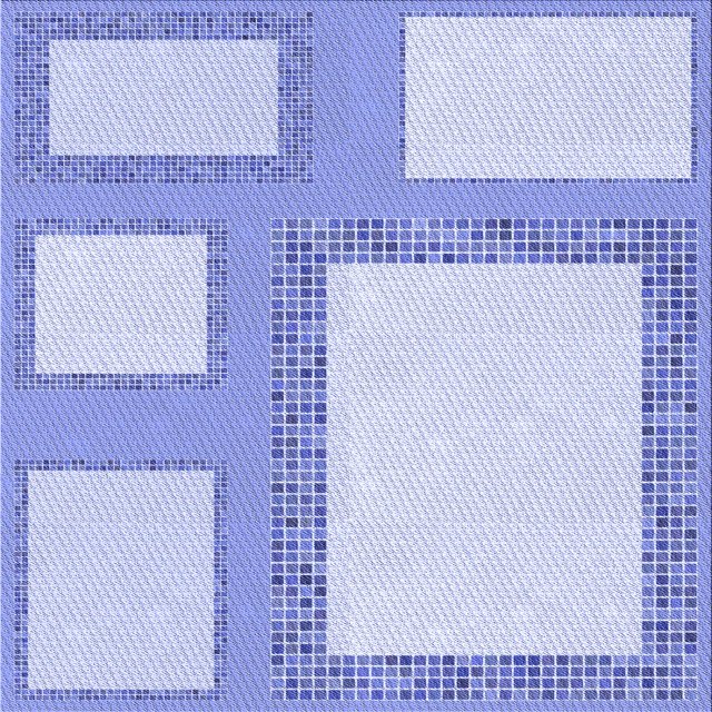 Ahgly Company Machine Washable Indoor Square Transitional Heavenly Blue Area Rugs, 6' Square