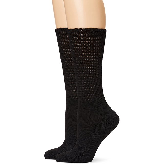 Chaussette Mi-Mollet Extra Grand pour Femmes, Diabétiques