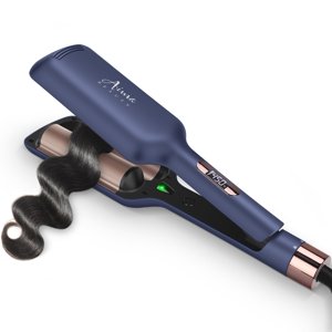 32mm (1.25") Aima Beauty Jumelles sirène de cheveux vagabond, Crimpeur anti-calcaire 2 Barrel, Plage Wave Curling Iron, Curling Wand avec verrouillage de rangement 15S Chauffer pour le court/moyen/long H