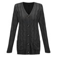 thumbnail image 2 of Pull Hiver Cardigan Manches Longues Boutonnage Ouvert sur le devant avec Poche, 2 of 5
