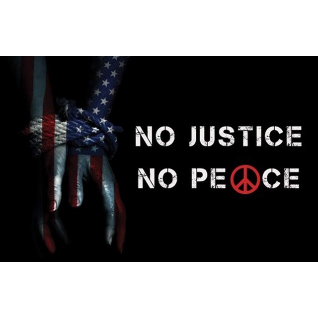 777 Tri-Seven Entertainment Justice No Peace Poster Civil Human Rights Sign Print, 18" x 24", NJNPP
