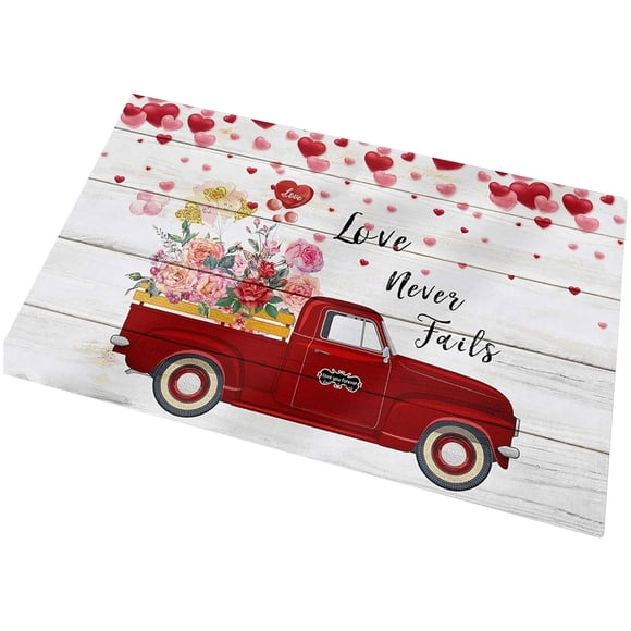 Porch Door Mat for Valentines Day, Loves Romantic Holiday Decoration Doormat