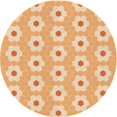 thumbnail image 1 of Ahgly Company Tapis d'Intérieur Ronds Transitionnels Orange Lavables à la Machine, 4 Pieds Rond, 1 of 7