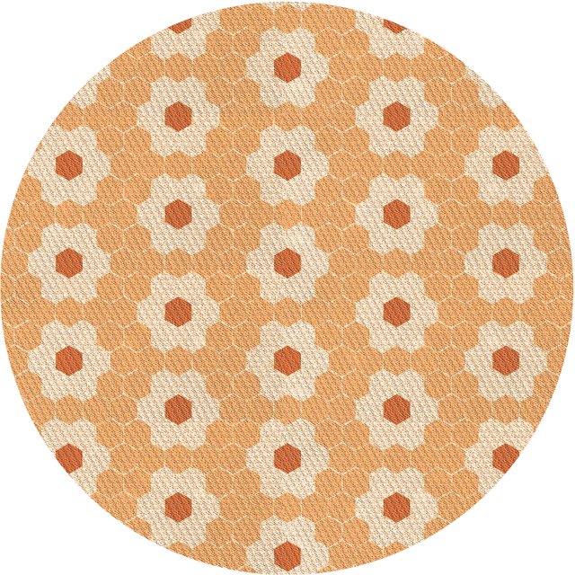 Ahgly Company Tapis Rond Lavable en Machine Intérieur Transitionnel Orange, 3 Pieds Rond