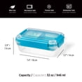 thumbnail image 3 of Starfrit Easy Lunch Rectangular Bento Container - Removable Tray - 32oz/946ml - Airtight & Leakproof - 4-Sided Locking Lid, 3 of 6