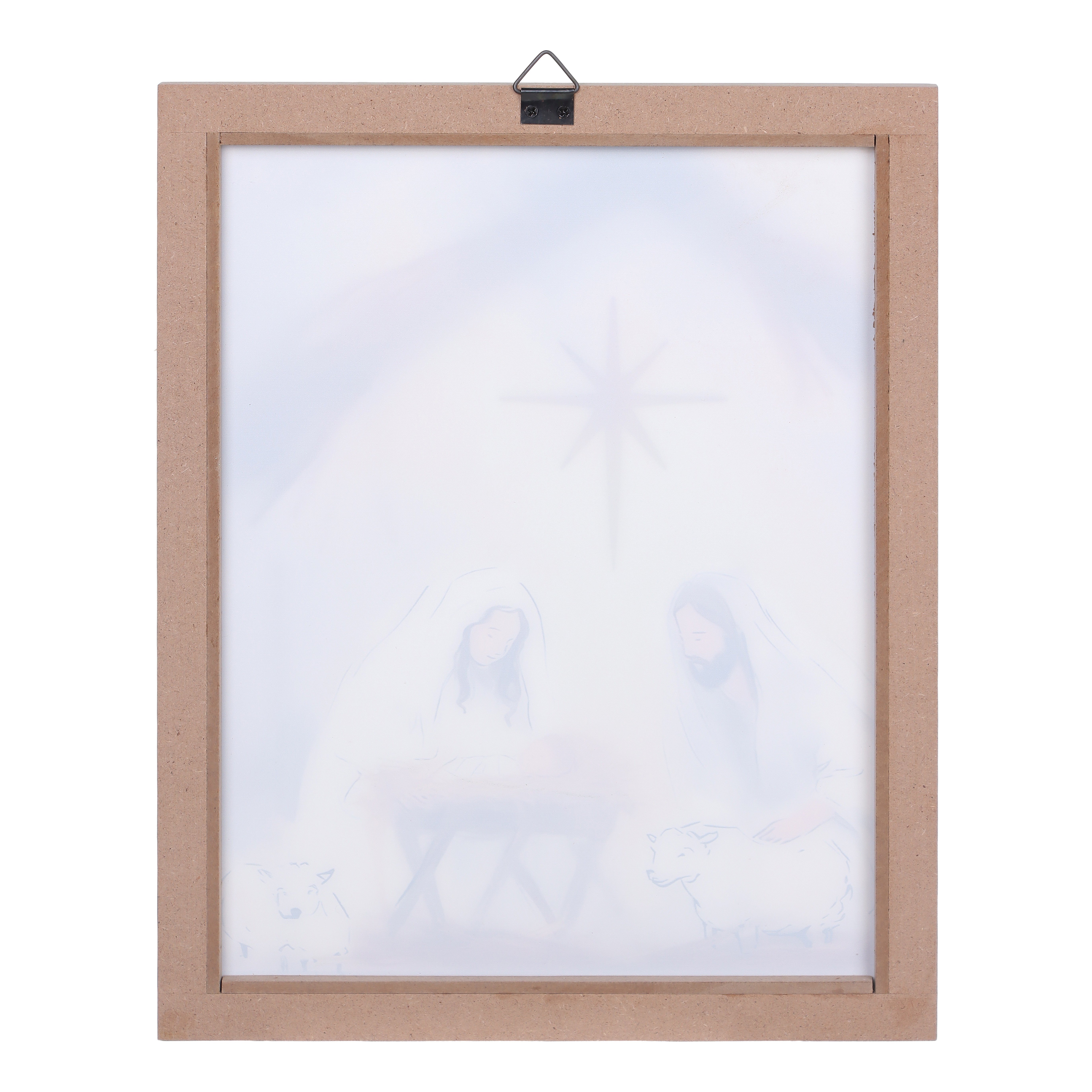 HOLIDAY TIME 11.75 IN Nativity Wooden Framed Wall Decor, 80% MDF 20% PP Holy Family Christmas Scene Wall Hanging