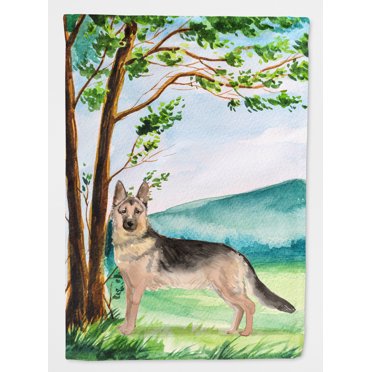 Carolines Treasures CK2012GF Under the Tree German Shepherd Garden Size Flag