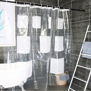 Dvkptbk Rideaux de douche de poche transparents Salle de bains multifonctions Entreposage de l'eau Moulages de la preuve Rideaux épais de douche pour salle de bains