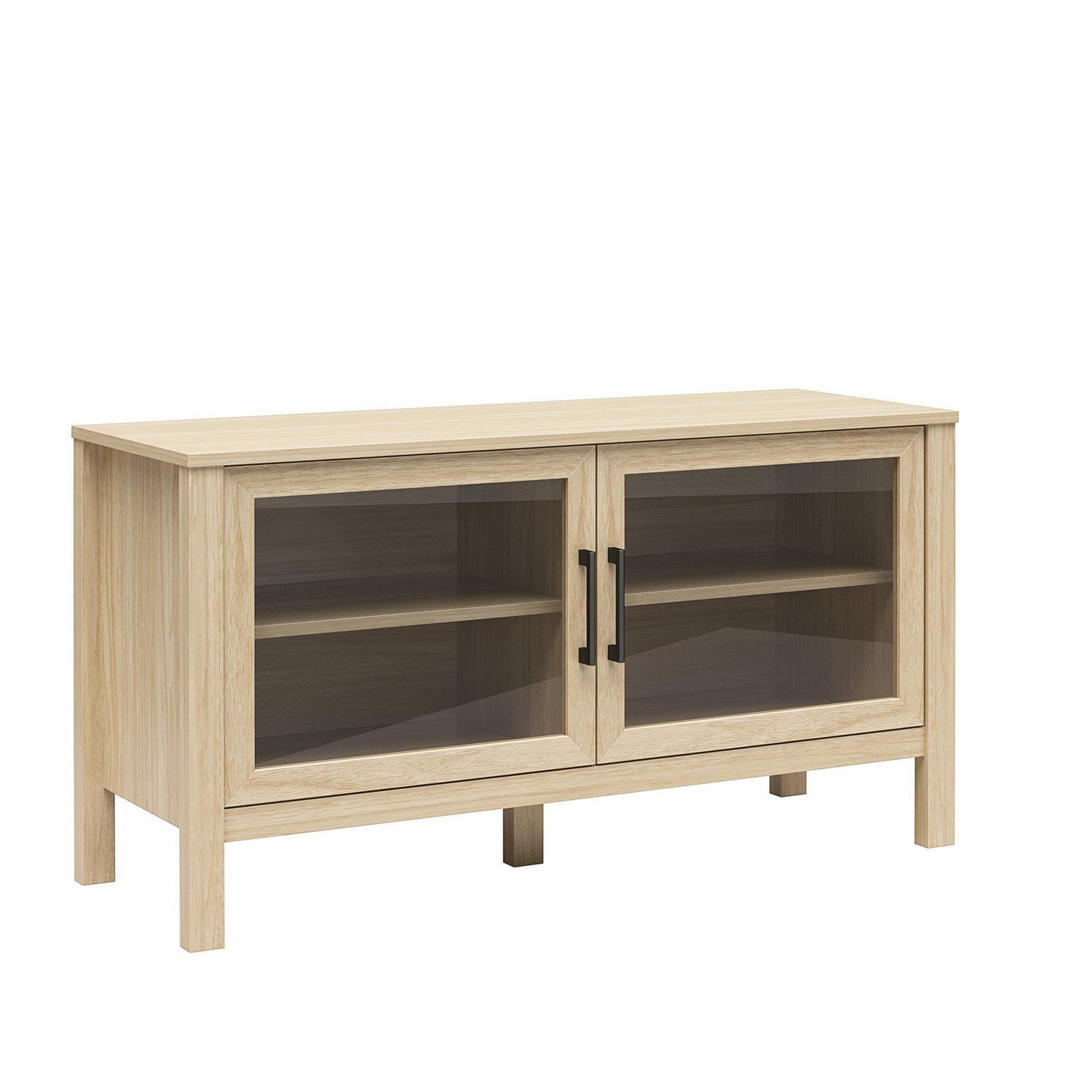 Meuble TV avec porte en verre Mainstays, pin printanier