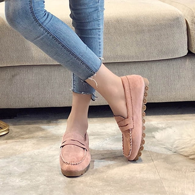 DPTALR Women Ladies Slip On Round Toe Flat Casual Loafer Doug Shoes