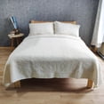 thumbnail image 1 of Gouchee Home Carson Twin Quilt Set – 2-Piece Ivory Bedding Set, Stone-Washed Cotton with Wave Stitch Pattern, Soft All-Season Bedspread with Plush Fill & Matching Pillow Shams, 1 of 7