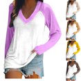 thumbnail image 1 of EQWLJWE Fall Raglan Sleeve Tunic Tops Womens Plus Size Color Block V Neck Raglan Long Sleeve Shirts Casual Fall Sweatshirts Holiday Raglan Sleeve Tops, 1 of 4