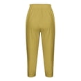 thumbnail image 4 of Yuyuzo Womens Plus Size Capris High Waisted Straight Leg Solid Color Bottom Capri Pants for Women 3/4 Slacks, 4 of 5