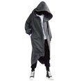 thumbnail image 3 of Men‘s Personality Dark Style Full Body Zipper Long Hooded Sweater Jacket, 3 of 6