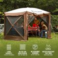 thumbnail image 3 of CLAM Quick-Ensemble Pavillon 12,5 x 12,5 Pieds Abri de Camping Extérieur Portable, Brun (Utilisé), 3 of 12