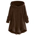 thumbnail image 1 of Womens Cardigan Plus Size Button Plush Tops Hooded Loose Cardigan Wool Coat Winter Jacket Navy Xl, 1 of 5