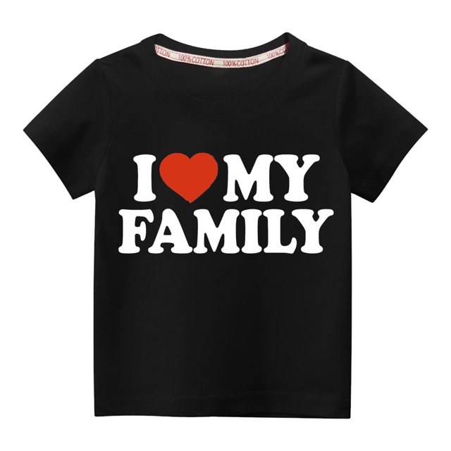Pisexur Mode Mignon pour Tout-Petits Garçons Filles Couleur Unie Col Rond Saint-Valentin Imprimé Cœur Manches Courtes
