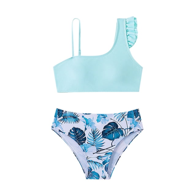 with Swimsuit for Toddler Girl Girls Swimsuit Two Pieces Bikini Set Ruffle Bathing Suits Bikini Swimwear