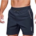thumbnail image 1 of asjyhkr Mens Gym Shorts Quick Drying Zipper Pockets Workout Shorts Drawstring Elastic Waisted Athletic Shorts, 1 of 7