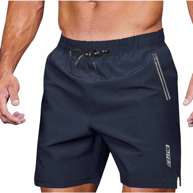 asjyhkr Mens Gym Shorts Quick Drying Zipper Pockets Workout Shorts Drawstring Elastic Waisted Athletic Shorts