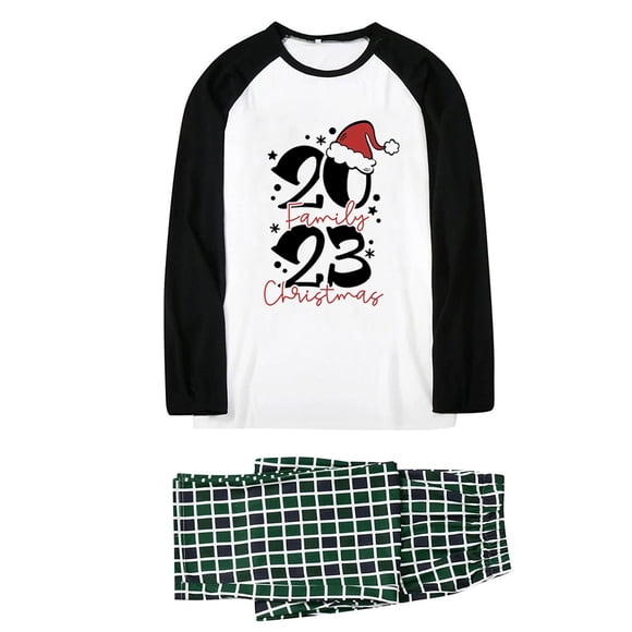 EGNMCR Christmas Pajamas for Family, Classic Plaid Xmas Sleepwear for Christmas Parent-Child Outfit Christmas Women Mom Plaid Printed Blouse Tops+Pants Family Matching Pajamas Set Women Blouse pants