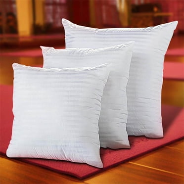 Cagogo à Moins de 5 $ 3 Pcs Insert d'Oreiller, Insert d'Oreiller en Tissu Rayé Noyau de Coussin, Formes d'Oreiller de Remplissage en Fibre de Polyester, Emballage sous Vide Compressé, Oreillers Décoratifs pour Canapé Lit, Plusieurs Options de Taille