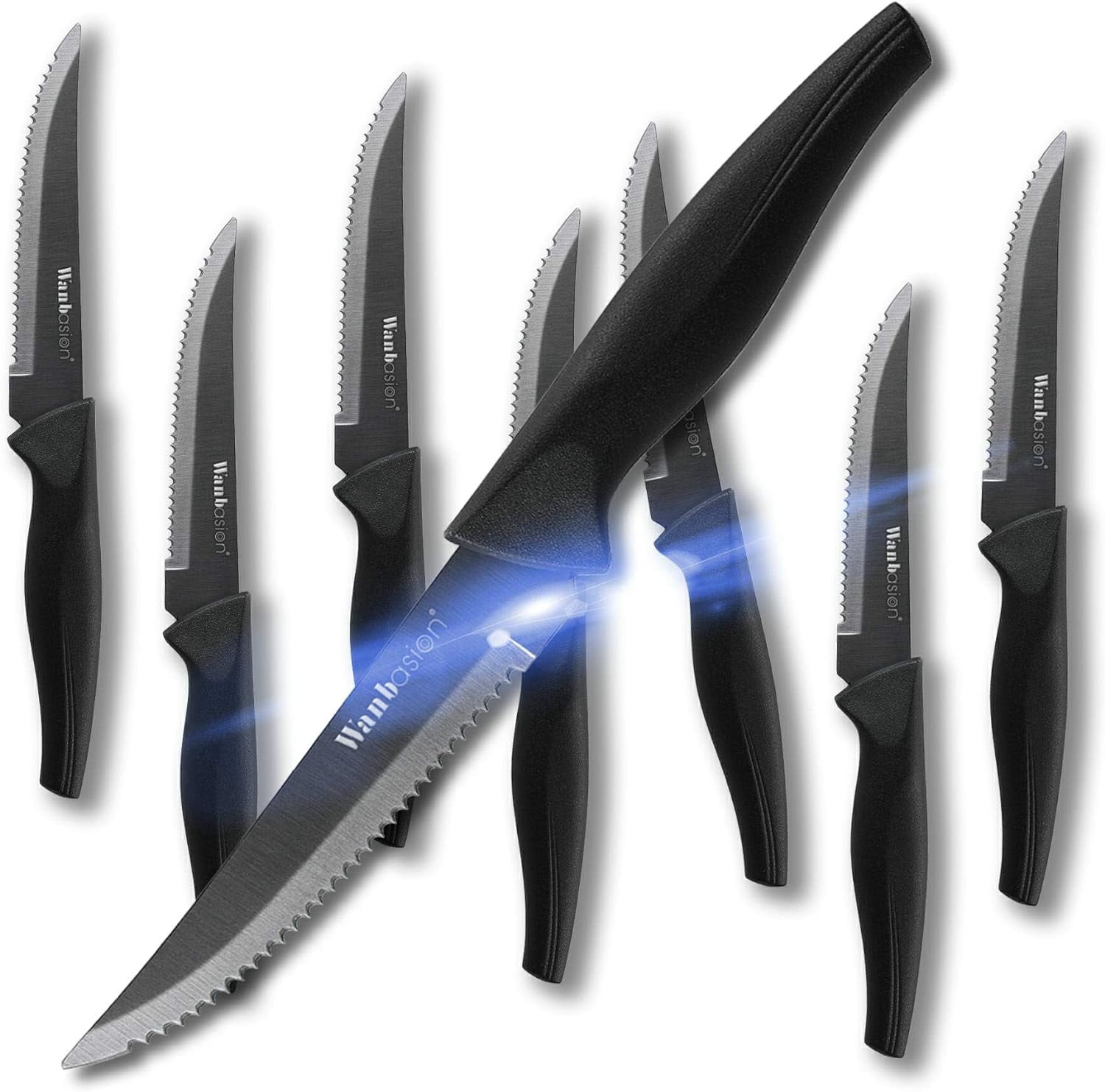 8 Pieces Professional Kitchen Steak Knife Set, Stainless Steel Table Knife, Steak Knife Set