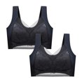 thumbnail image 2 of Timegard 2pc Lace Bras for Women Plus Size Full Coverage Mesh High Support Breathable Comfort Seamless Bra, 2 of 3