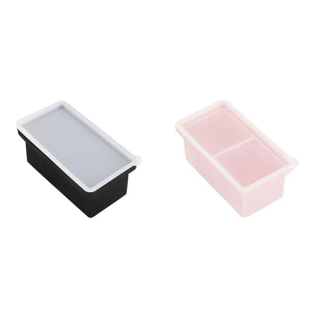 (2-Pack) Rinsvye Silicone Freezer Tray with Small Ice Trays Silicone Lid Soup Freezer Container 2 Cup Extra Large Ice Cube Tray Makes 2 Perfect 250Ml Portions Cubes for Freezing Soup Stews Sauces.