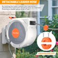 thumbnail image 3 of Retractable Garden Hose Reel 1/2 Inch x 130Ft,Wall Mounted Hose Reel with 9 Function Sprayer Nozzle,- Auto Rewind System, 3 of 9
