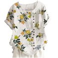 thumbnail image 4 of SMihono T-Shirt Surdimensionné pour Femmes Mode Femme Décontracté Col Rond Blouse Imprimée T-Shirt à Manches Courtes Hauts d'Été Hauts Décontractés d'Été pour Femmes, 4 of 4