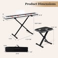 thumbnail image 3 of Costway 88-Key Electric Piano Keyboard with Adjustable Stand Stool, Light-up Keys & Buttons White, 3 of 10