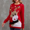 thumbnail image 4 of Dvkptbk Chandails de Noël pour Femmes Chandails de Noël pour Femmes Tricotés Col Rond Tricot Manches Longues Chandail Décontracté à Enfiler Haut Vêtements en Liquidation, 4 of 5