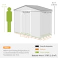 thumbnail image 3 of 7' x 4' Garden Storage Shed w/ Foundation Kit and Double Doors Silver, 3 of 10