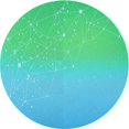 thumbnail image 1 of Ahgly Company Tapis d'Intérieur Rond Lavable en Machine Turquoise Foncé Vert Transitionnel, 3 Pieds Rond, 1 of 7