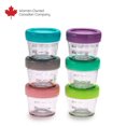 thumbnail image 1 of Melii Glass Baby Food Freezer Jars, Snack Container with Lids, BPA Free, Microwave & Dishwasher safe (4oz, set of 6) for Babies, Toddlers and Adults, 1 of 7