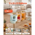 thumbnail image 2 of KFFKFF Distributeur de Boissons, Lot de 3 Distributeurs de Boissons de 2 Gallons pour Fêtes, Distributeur de Jus en Verre avec Support en Métal, Robinet en Acier Inoxydable, Infuseur, Thé Glacé Limonade Jus Eau Distributeurs, 2 of 9