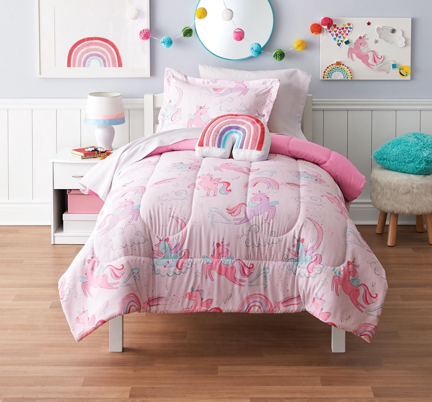 Ensemble de lit Licorne Rose de Mainstays Kids