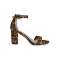 thumbnail image 2 of BLISSFUL STEP Women's Shoes Printed Open Toe Block High Heels Summer Sandals Brown-Leopard 8, 2 of 8