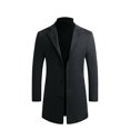 thumbnail image 1 of EGNMCR Jackets for Men Fall/winter New Style Plus Cotton Solid Color Woolen Lapel Men's Overcoat Jacket, 1 of 5