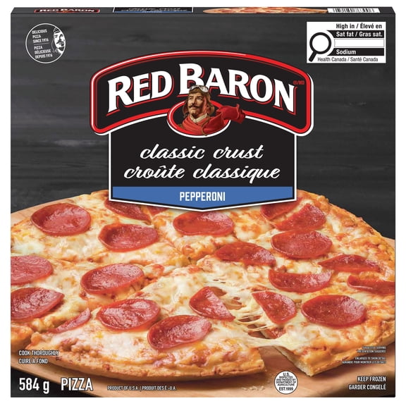 Pizza congelée Red Baron Pepperoni Classic Crust, 584 g Red Baron Pepperoni Classic Crust Pizza congelée 584 grammes