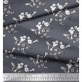 thumbnail image 3 of Soimoi Polyester Crepe Fabric Leaves,Bird & Floral Block Printed Craft Fabric by The Yard 42 Inch Wide, 3 of 3