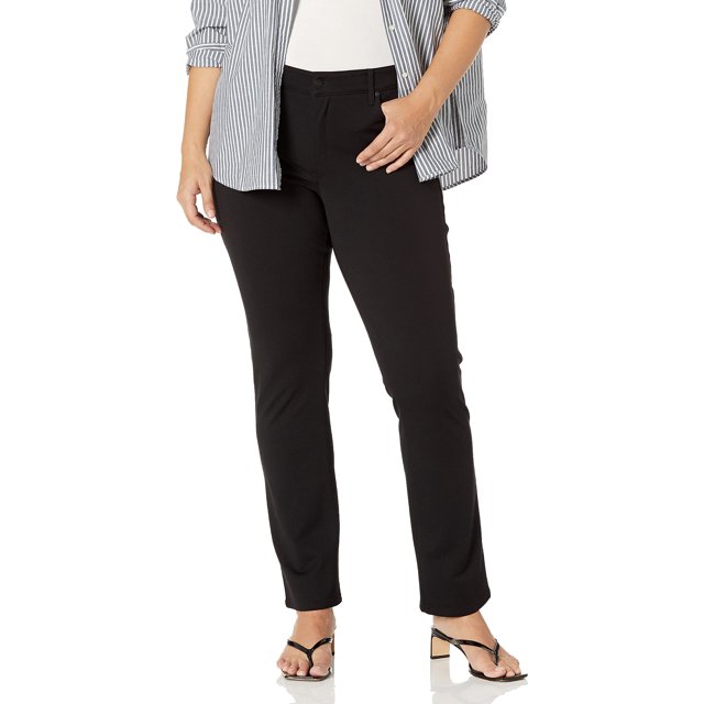 NYDJ Pantalon Droit Ponte Marilyn pour Femme Grande Taille, Noir, 20W